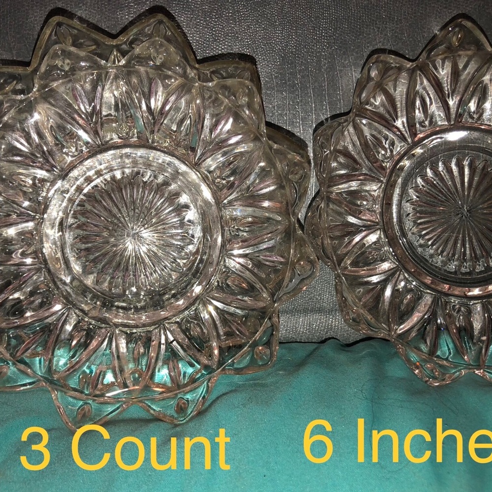 Vintage Federal Glass Clear Petal Pattern 6”